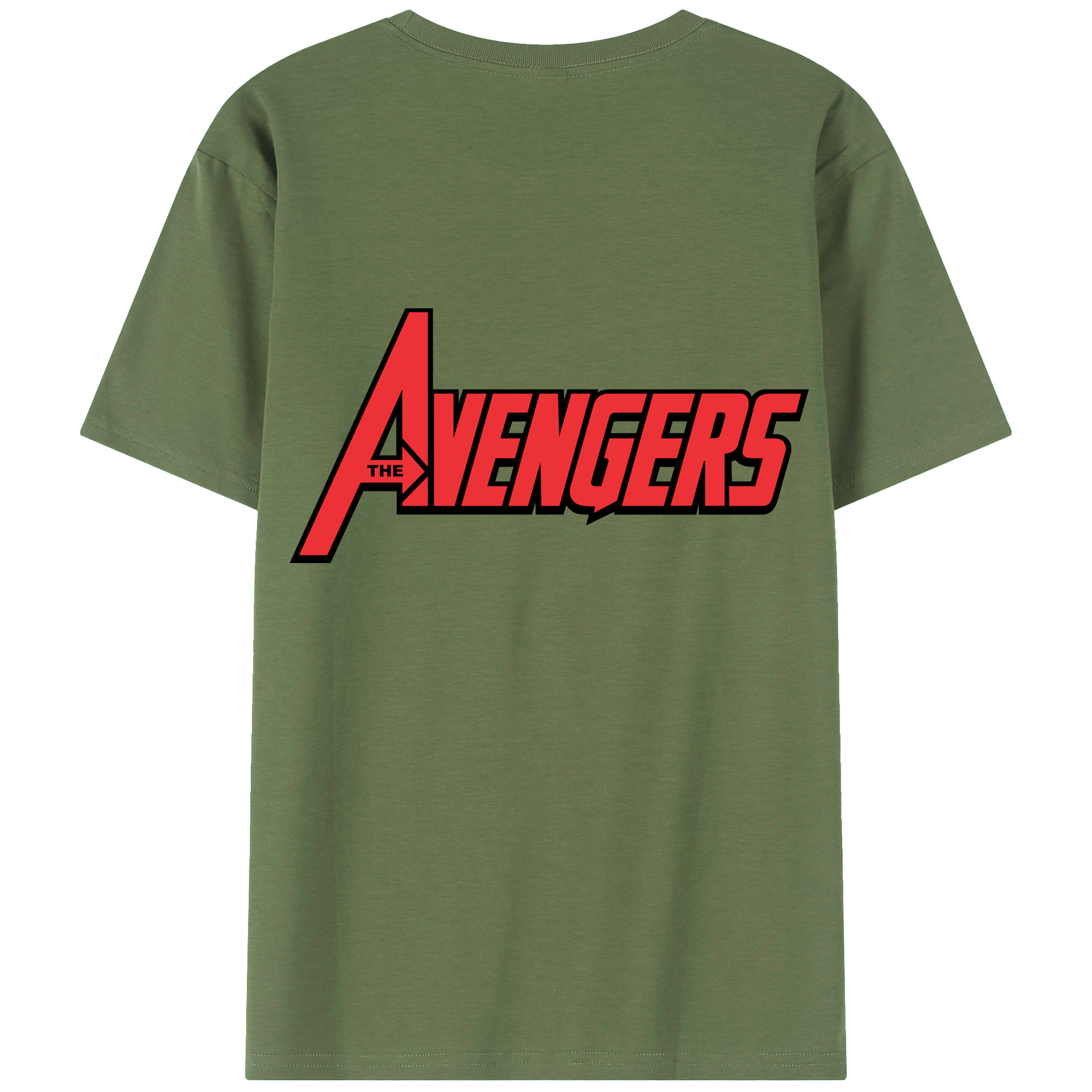 （画像用） アベンジャーズ The Avengers 綿100％ メンズ半袖Tシャツ（バックプリント） 通気性